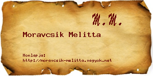 Moravcsik Melitta névjegykártya