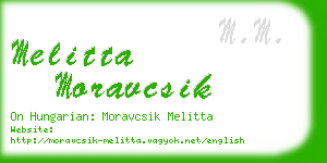 melitta moravcsik business card